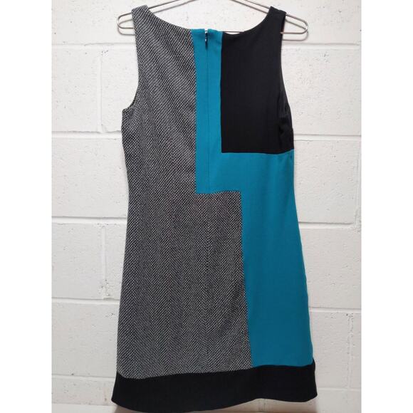 White House Black Market Black and Teal Dress - Picture 6 of 9